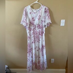 White floral summer maxi dress